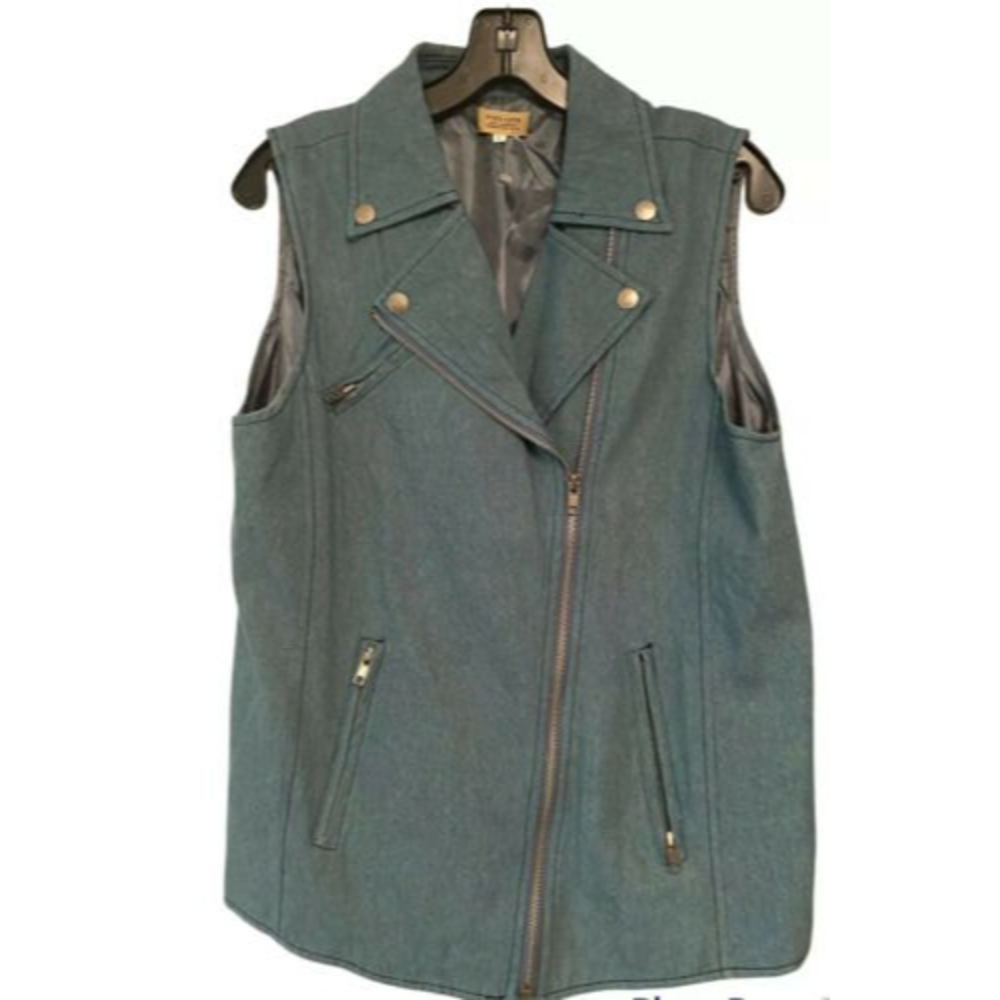 pinko 1988 denim zipper vest size large